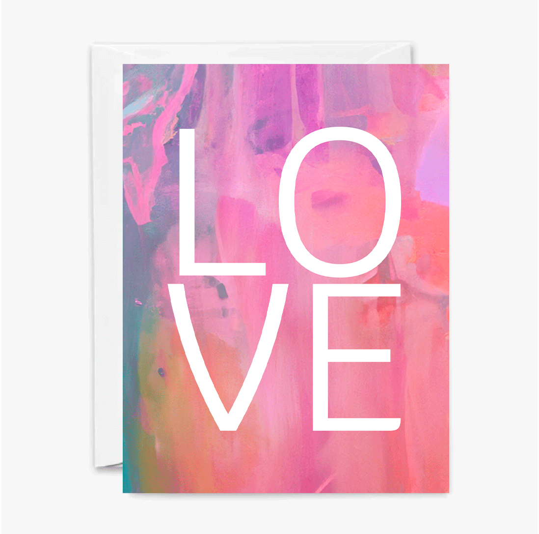 LOVE Pink Painted Card