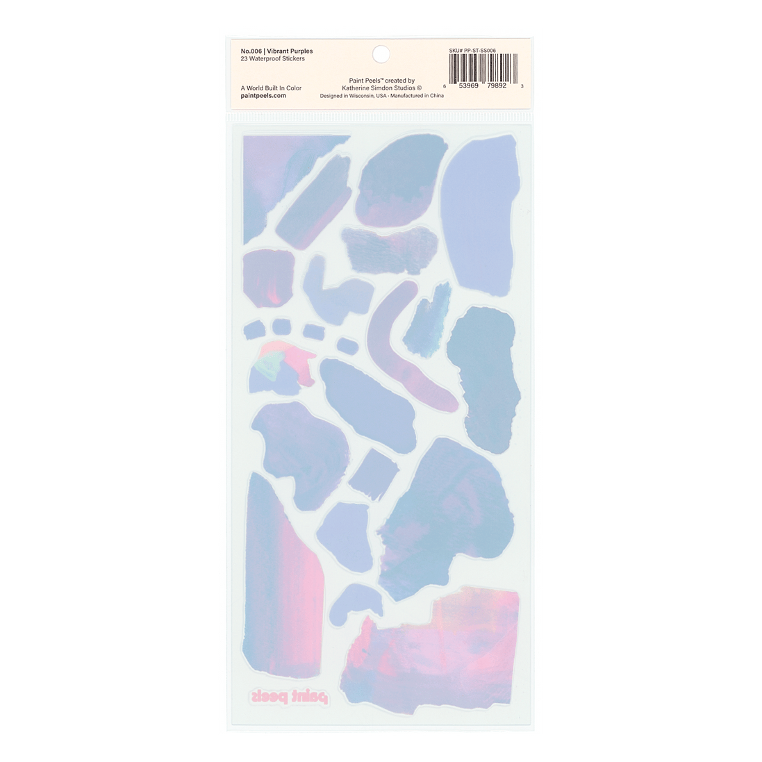 Vibrant Purples Paint Peels - No.006 Single Sticker Sheet