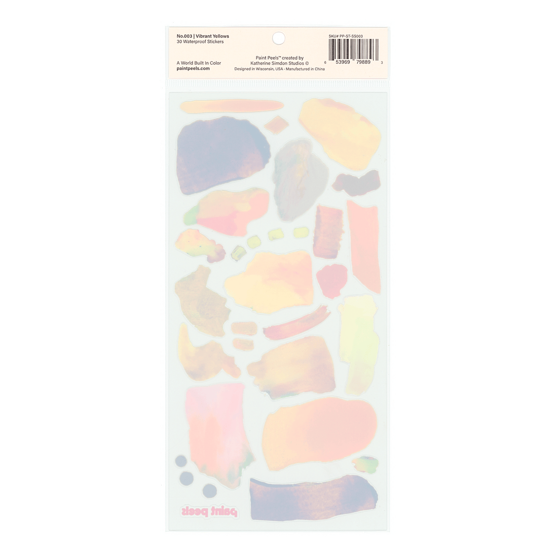 Vibrant Yellows Paint Peels - No.003 Single Sticker Sheet