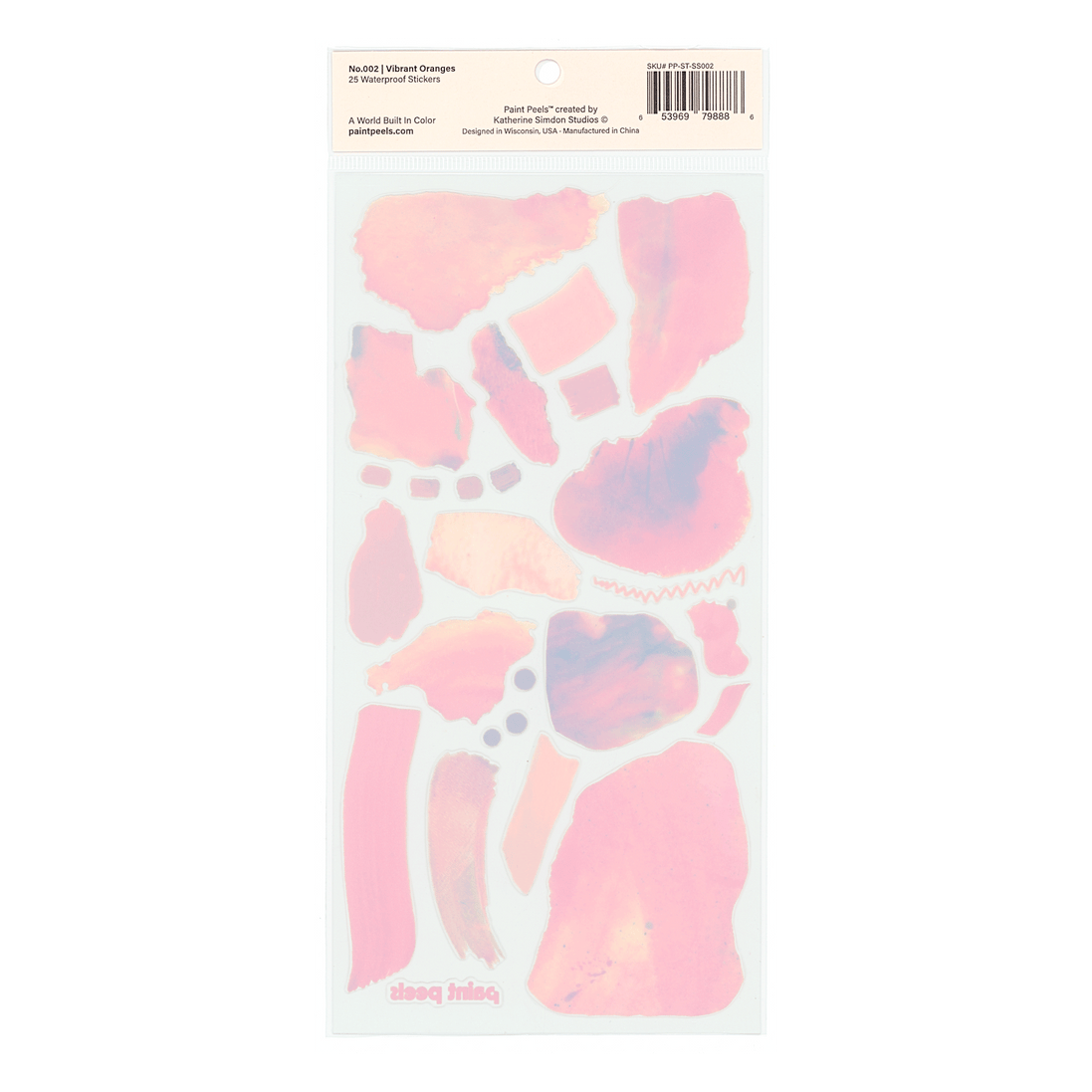 Vibrant Oranges Paint Peels - No.002 Single Sticker Sheet