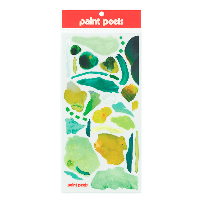 Vibrant Greens Paint Peels - No.004 Single Sticker Sheet