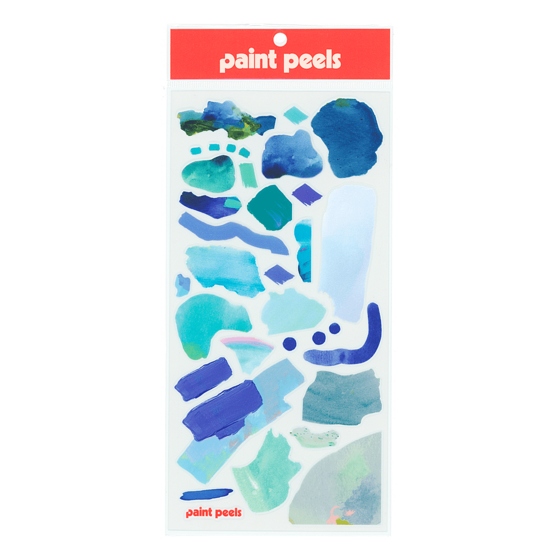 Vibrant Blues Paint Peels - No.005 Single Sticker Sheet