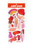 Vibrant Reds Paint Peels - No.001 Single Sticker Sheet