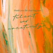 Thank You For Sharing Your Talent Card